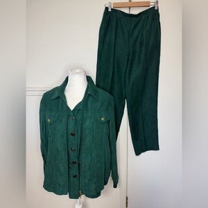 Drapers & Damon’s Green Women's Pants & Jacket Ensemble set PL